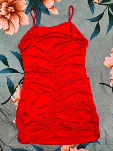 Shein Adjustable Spaghetti Strap Ruched Mini Bodyc