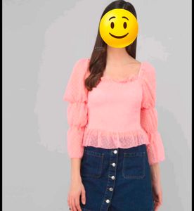 Pink Puff Sleeve Top
