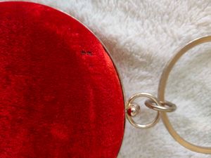 Red Velvet Shell Embellished Clutch