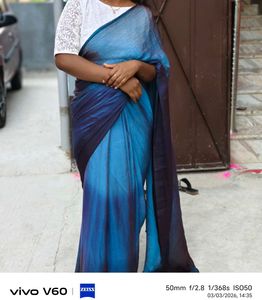 Stunning Blue Ombre Silk Saree