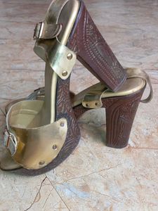 Golden Platform Heels