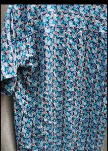 Stylish Blue Floral Print Shirt