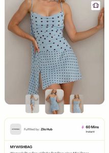 Light Blue Polka Dot Mini Dress