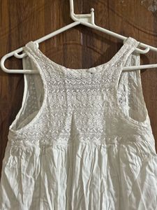 White Lace Trim Sleeveless Tunic sleepwear