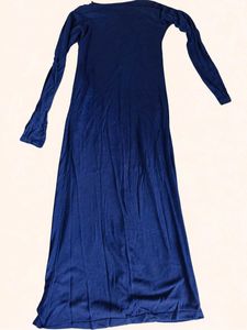 Navy Blue Woollen Maxi Kurti with Slit