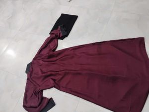 Elegant maroon  Abaya with duppta🥰👍 full set