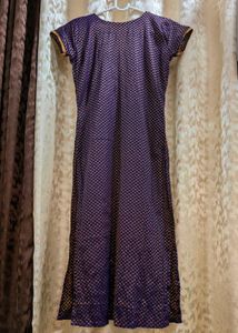 Purple Gold Brocade Ethnic Kurta