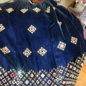 Elegant Navy Blue Embroidered Lehenga Choli