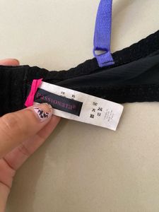 Elegant Black &amp; Purple Lace Bra