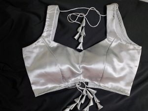 Greyish Silver Blouse (Front lace)