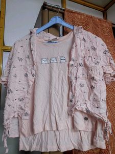 Cute Pink Graphic T-Shirt with Shir