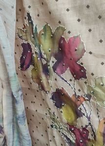 Elegant Peach Kurta with Floral Print