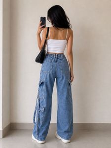 Trendy Blue Cargo Jeans