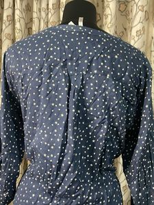 Blue Star Print Tunic Top
