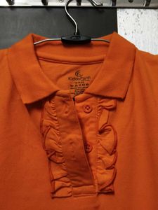 Sleeveless Orange Polo T-Shirt