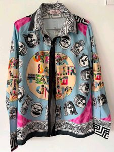 Unique Graphic Print Button-Up Shirt