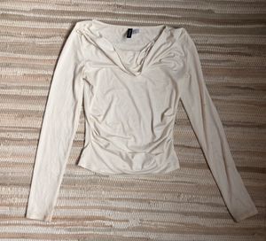 Drape Neck Long Sleeve Top