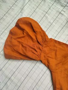 Orange Bell Sleeve Top