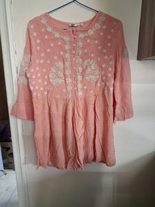 Peach Embroidered Tunic
