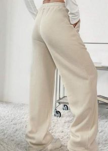 Cream Wide Leg Sweatpants