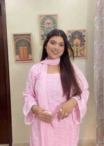 Pink Kurta Set with Polka Dots fixed price