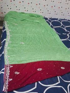 It Is Gorgeous Magenta Velvet Work Saree