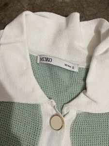Light Green Collared Knit Top