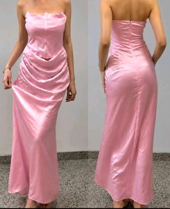 ♡Elegant Pink Satin corset dress