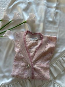 Chic Pink Knit Cardigan