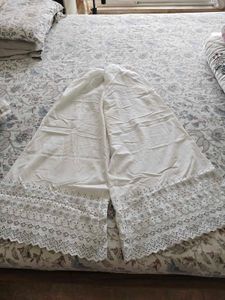 Elegant White Palazzos with Lace Detail