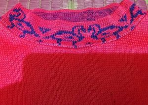 Charming Red Duck Print Sweater