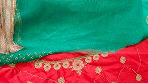 Elegant Red &amp; Green  long gown