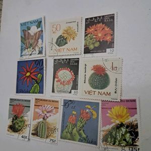 Collection of 10 Cactus Stamps