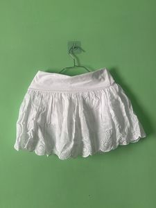 Chic White Eyelet Mini Skirt