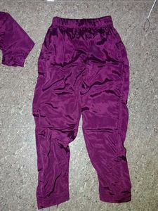 Purple silk  touser kurti set