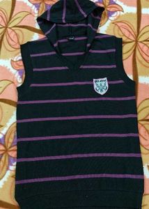 Striped Hooded Sweater Vest
