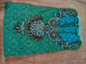 Green nd blue party wear kurti