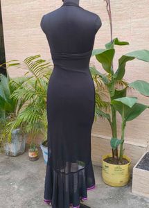 Elegant Black Halter Neck Dress
