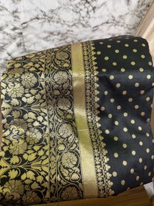 Elegant Black and Gold Brocade Fabric