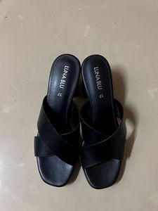 Black Block Heel Sandals
