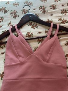 Chic Pink Ruched Mini Dress