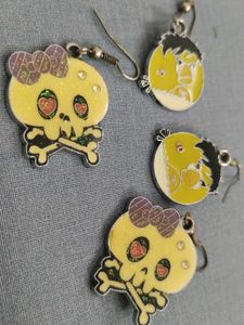 Cute Angrybird &amp; Skull Earrings#Halloween