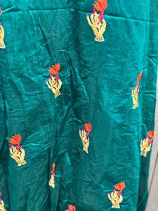 Elegant Teal Embroidered gown