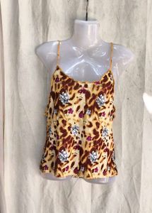 Leopard Print Floral Camisole Top
