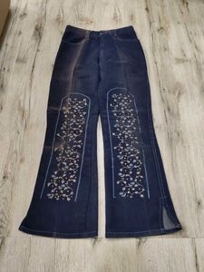 Ma5866 Vintage Embroidered Flare Jeans waist 26