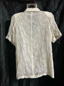 Women's Textured Cream Blazer