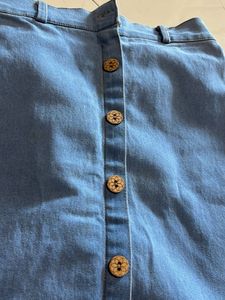 Button-Down Denim Skirt