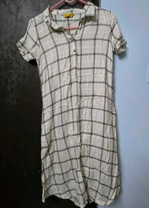 Chic Checked Shirt Dress