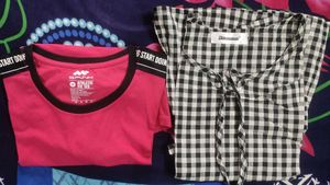 Cute Pink &amp; Gingham Tops Combo