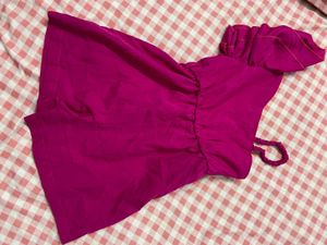 Vibrant Pink Off-Shoulder Top